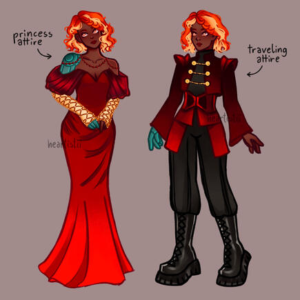 two fullbody artworks of my own character caepasia