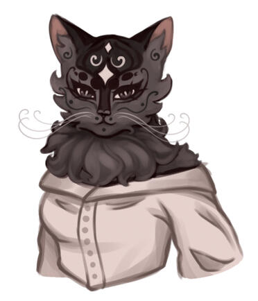bust-up artwork of a feline anthro character